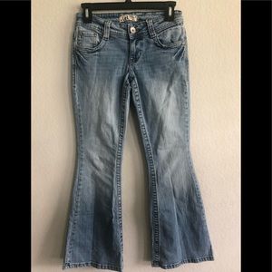 L.E.I. Ashley Trouble Flare Blue Jeans Size 1S